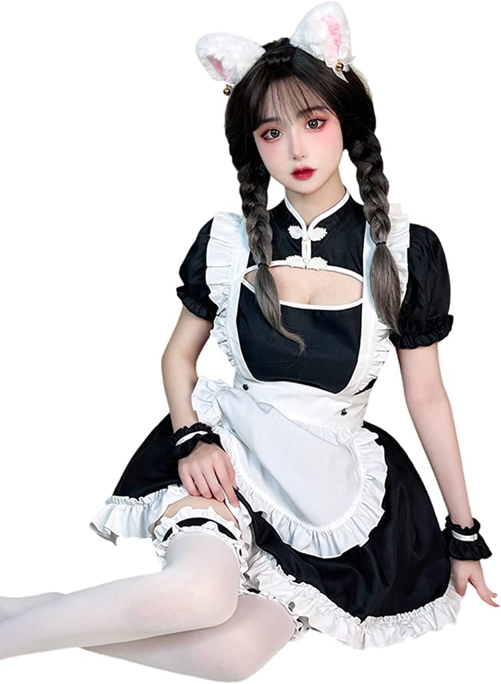 

Идо Косплей Костюм Горничная Сексуальный Косплей Лолита Один Короткий Милый Белый Открытый Выступление 7 Предметов Комплект [Mprocen] Одежда, Одежда, Nekomimi, Часть, Рукав,