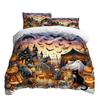Halloween Three-piece Bedding Set Quilt Cover Pillowcase Brushed Fabric Thickened