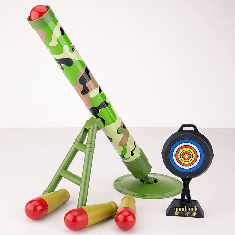 Kids Soft Bullet Mortar Launcher Set: Large Tank Gun Battle Toy