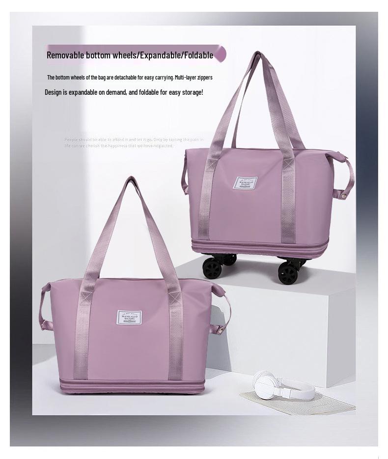 Wheeled Foldable Travel Bag - Lightweight, Expandable, and Portable Storage for Men and Women