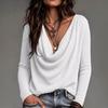 Womens Loose Fit Knit Sweater V-neck Long Sleeve Casual Top Versatile Basic Inner Wear 2026
