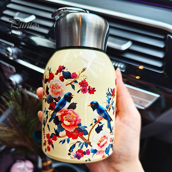Taşınabilir Termal Şişe Su Matarası Mini Termal Kupa 300ml Yalıtımlı Bardak Sıcak Soğuk İçecekler Sızdırmaz Seyahat Kahve Kupası Aşıklar Ebeveynler İçin Hediye