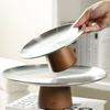 Stainless Steel High-Leg Tray Storge Display Rack Plate Wooden Base