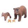 4 Stück Braunbär Wachstumszyklus Statue Realistische Detaillierte PVC Tierfigur für Zuhause Büro Party