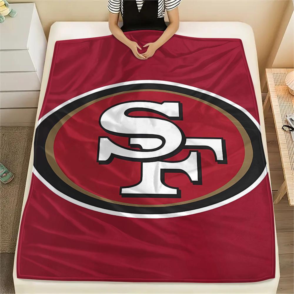 1Pc San Francisco 49ers Print Flannel Blanket, High quality Comfortable for All Seasons, Home Decor, Warmth and Comfort, Perfect for Gifts