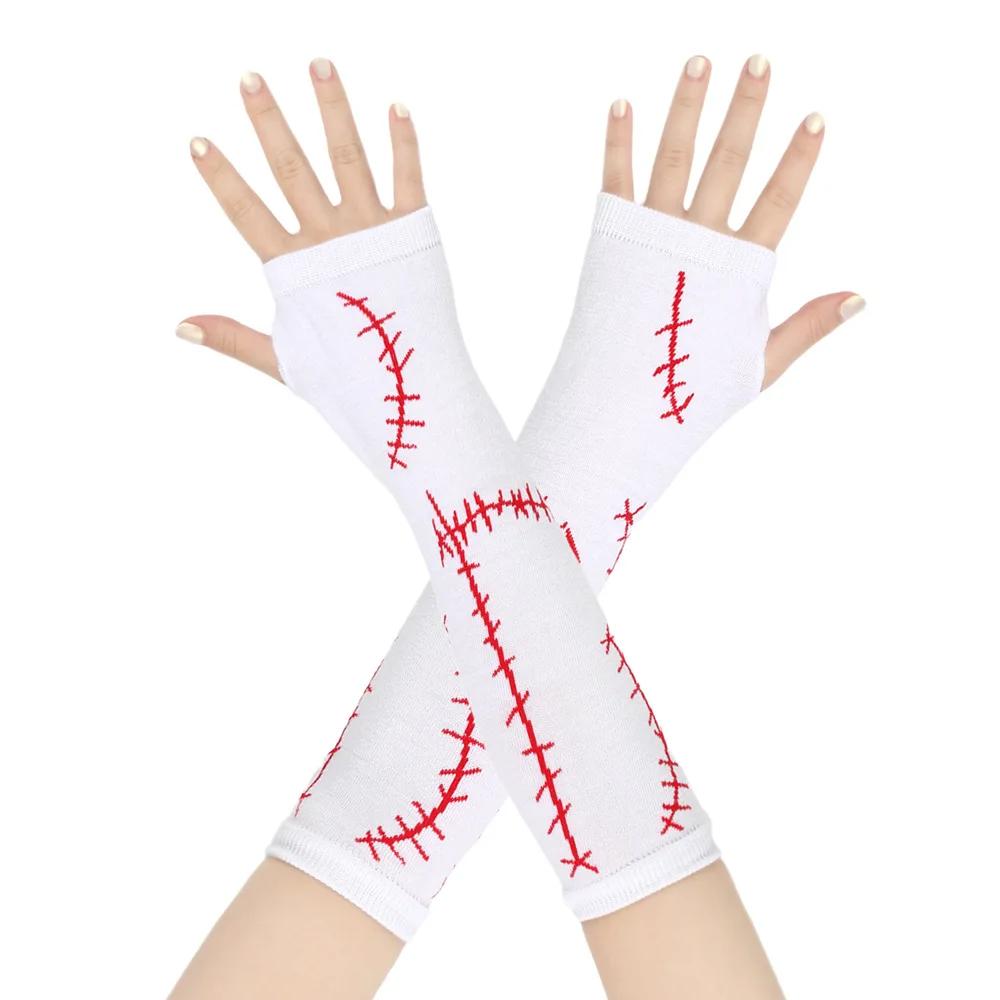 Womens Thigh High Stockings mittens Arm Sleeve Gloves Set Ladies Girl Black White Long Over Above Knee Socks Lolita Halloween