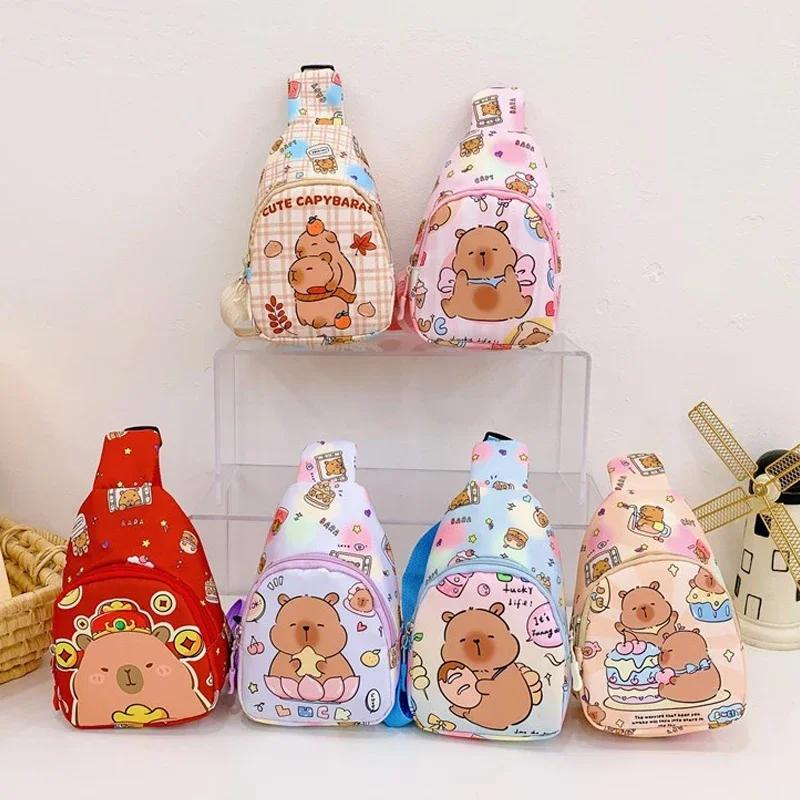 Capybara Backpack Cute Doll Stuffed Bags Multifunctional Storage Bag Capybara Chest Bag Home Decoration Shoulder Messenger Bags