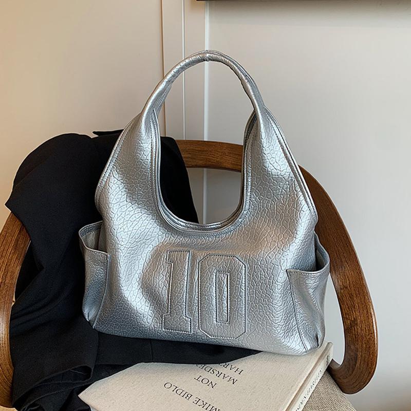 

Модный Дизайнерский Роскошный Женский Повседневный Сумки Эстетичные Универсальные Сумки Через Плечо Винтажная Простая Сумка Под Мышку Трендовая Сумка Хобо AVE 37x14x19cm серебряный