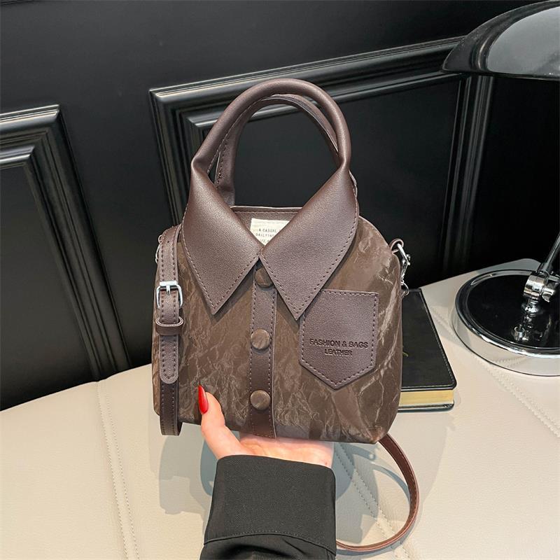 Pu Portable Shirt-Style Shoulder Bag Women Versatile Crossbody Bags Zipper Handbag High Quality Tote Commuter Bags Gifts кофейный 1145₽