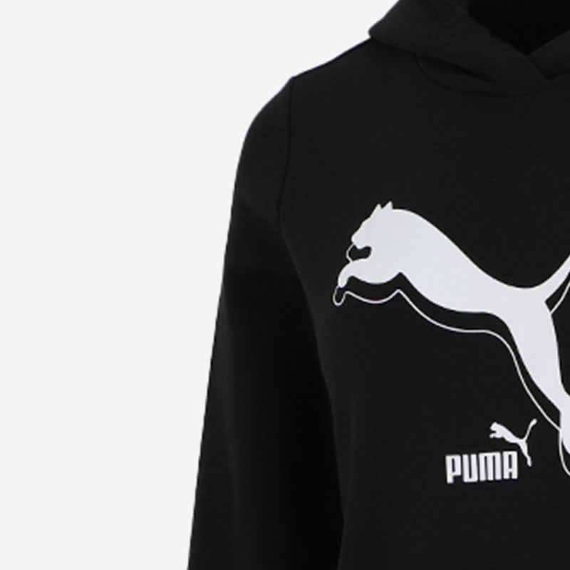 Puma Casual Large Logo Printed Hooded Long Sleeve Sweatshirt Women sweatshirt Black 847710-01