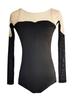 Falling Leaves Mesh Back Camellia Dance Costume - Black Classical Dance Suit