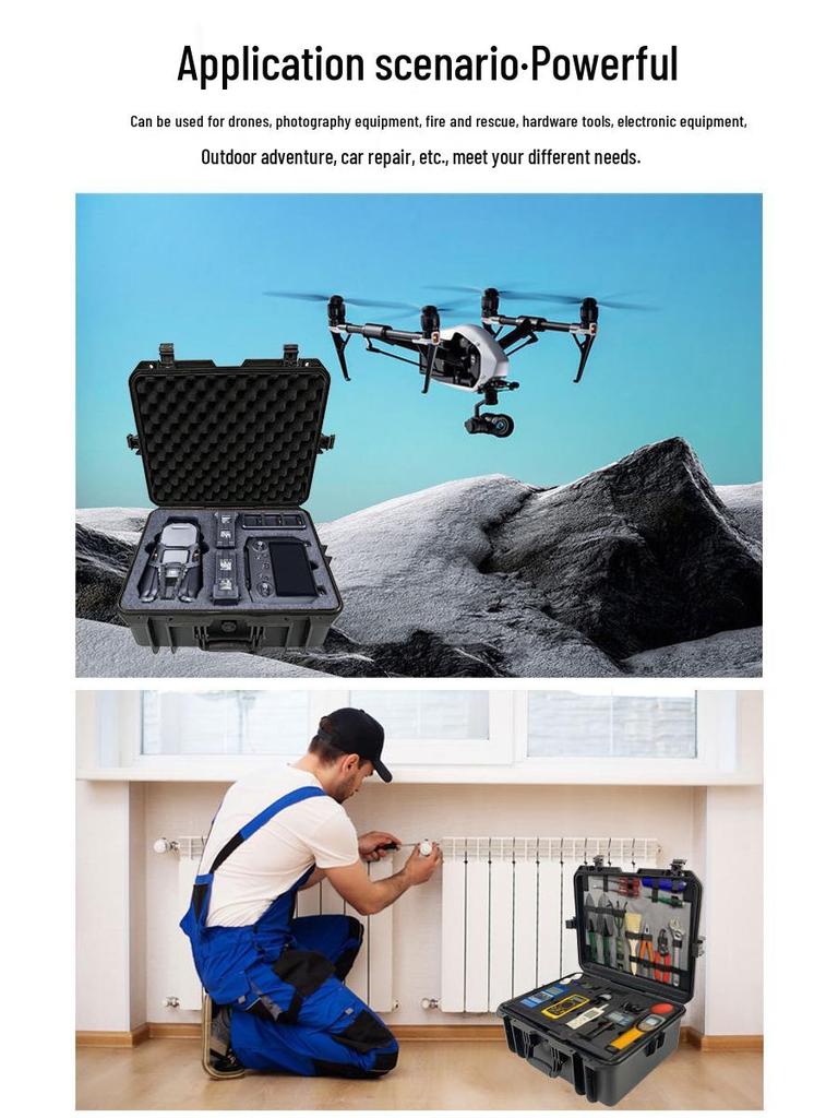 PP Plastic Waterproof Drop-resistant Tool Box for Electrician Equipment - Customizable and Multi-specification Storage Case