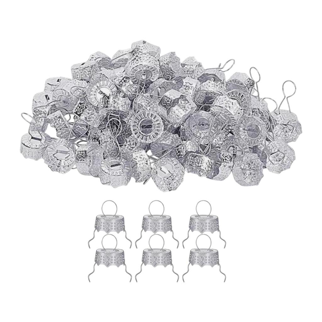 DIY Round Christmas Ornament Tops Caps Gold Hanger Accessories Ball Cover for Elegant Xmas Party Decor