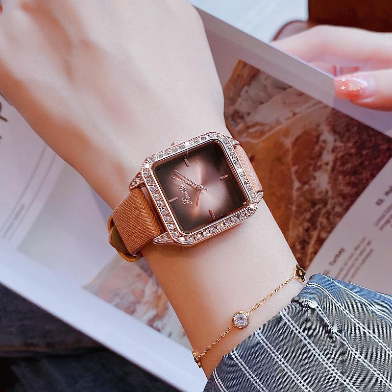Fashion Watch Female Student Simple Square Dial Diamond Women'S Watch Temperament Belt