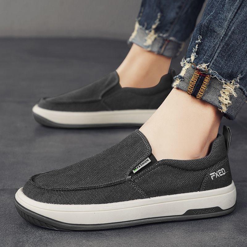 men's shoes versatile casual non-slip fashion board shoes canvas shoes one pedal lightweight breathable cloth shoes