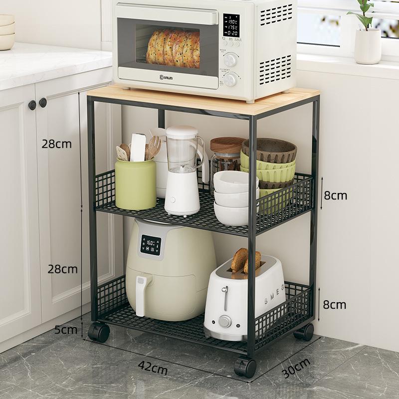 Countertop Kitchen Microwave Rack with Drawer for Oven, Rice Cooker, Air Fryer, and Appliances - Floor Standing Storage Organizer