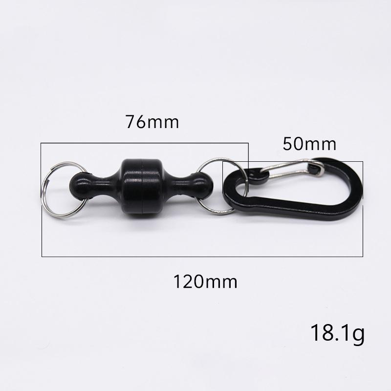 Portable Steel Fishing MRC Strong Magnetic Quick Release Clips Net Holder With Fishing Coil Lanyard Aluminum Carabiner