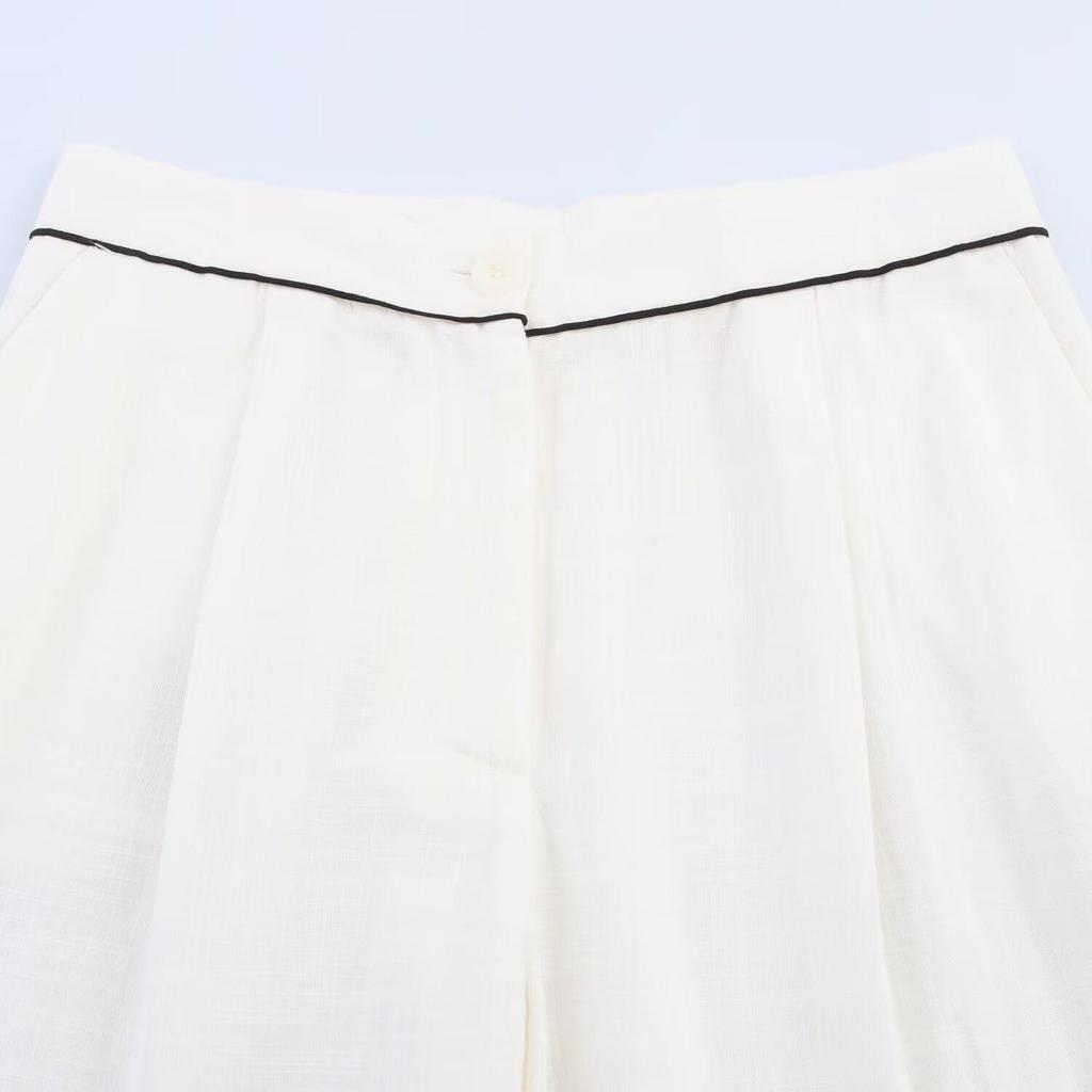 2025 Summer Women's European & American Style Double-Breasted Jacket with Casual Long Pants