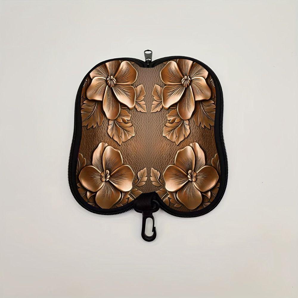 Hanging Sunglasses Storage Bag Leather Sunglasses Holder Butterfly Print Eyeglass Case  Women