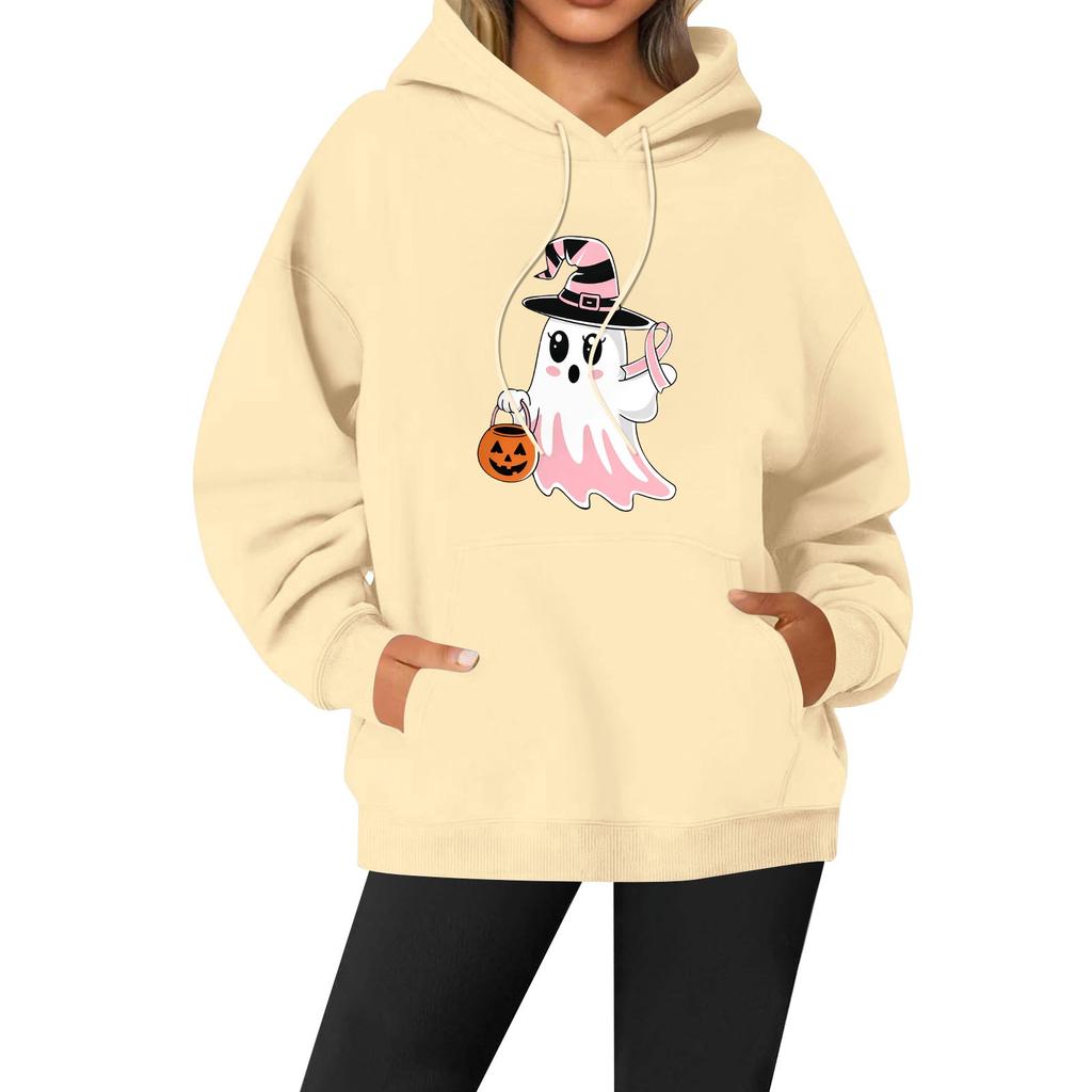 Women's Casual Fashion Solid Color Rugby Print Long Sleeve Hooded Sweatshirt Top