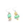 European and American Retro Turquoise Color Block Earrings