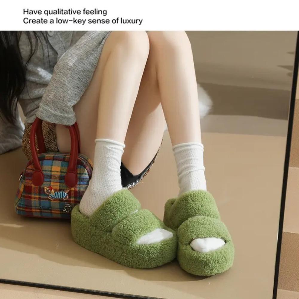 

Пушистые тапочки женские домашние плюшевые модные дизайнерские туфли женские новые зимние повседневные на платформе комнатные меховые шлепанцы на плоской подошве теплые с открытым носком удобные мягкая подошва 37