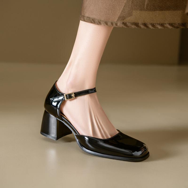 

Летние водонепроницаемые сандалии-гладиаторы на высоком каблуке, женские новые сандалии, женские повседневные туфли на блочном каблуке с квадратным носком большого размера, квадратный каблук 39 чёрный