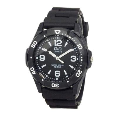 [Q&Q] Relógio Analógico Impermeável Pulseira de Uretano VR44-001 Masculino Preto