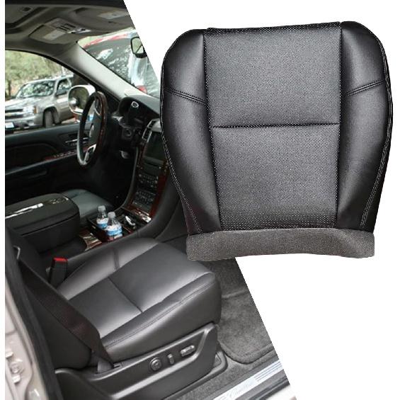 GXARTS Front Driver Or Passenger Side Bottom Replacement Perforated Leather Seat Cover Black Compatible with Cadillac Escalade Escalade ESV Escalade