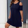 Spring and summer new women's ebay short-sleeved off-the-shoulder dress