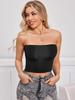 Straplez Tank Top Düz Renk CropTops Kadın Yaz Camiş Rahat Kaşkorse Moda Tüp Kadın Kolsuz Kırpılmış Y2K Giysileri