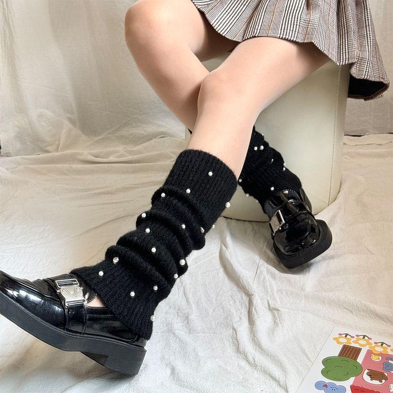 Autumn Winter Leg Warmers Vintage Socks Knitted Slouch Socks American Preppy Style Wool Warm Hot Girl Warm Calf Socks