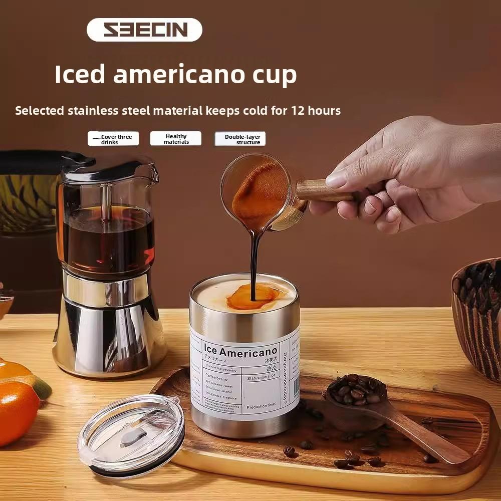 Tazza da Caffè Termica in Stile Americano con Struttura in Acciaio Inossidabile per Ufficio e Viaggio