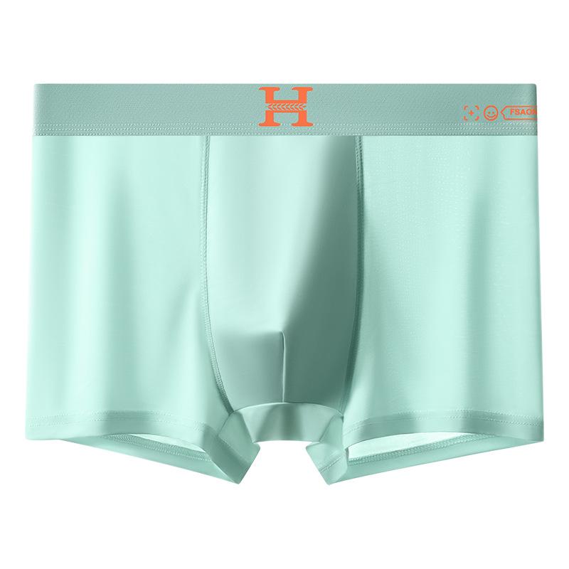 Ice Silk Men's Boxer Shorts - Ultra-thin, Comfortable, Magnet Crotch Briefs, Four-Corner Design