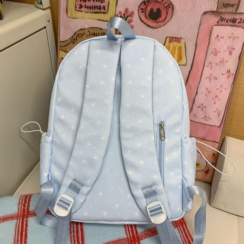 Korean Small Fresh Schoolbag Female College Student Simple Star Backpack Lightweight Large Capacity High School Backpack