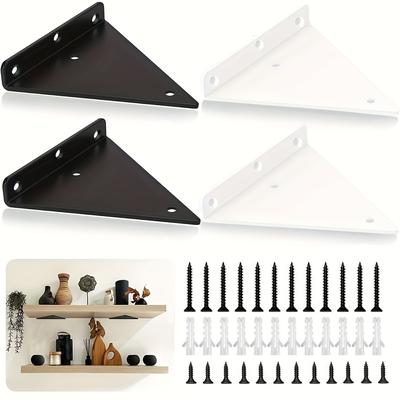 Shelf Brackets-5.5 Inch Triangle Brackets for Shelves,Hidden Shelf Bracket, Heavy Duty Bracket & Support,Square Floating Support