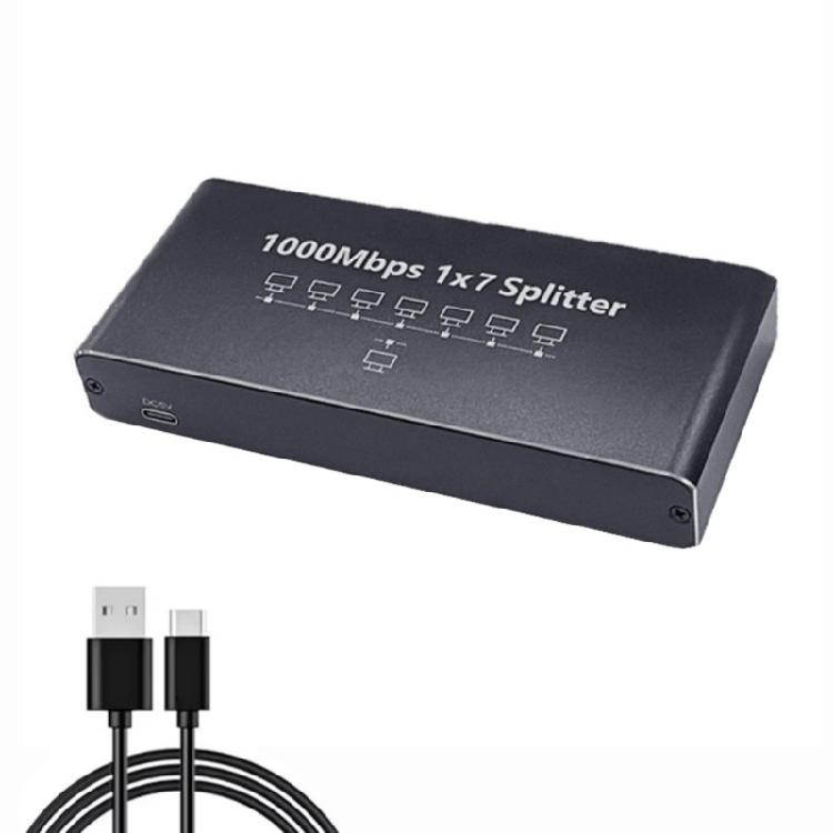

Fast speed RJ45 Ethernet Splitter 7 Port Networking Hubs Supports 1000Mbps Data Transfer And ABS Housing 1