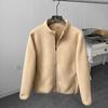 Youth Winter Solid Color Outdoor Windproof Jacket with Stand-up Collar, Soft, Casual, and Warm