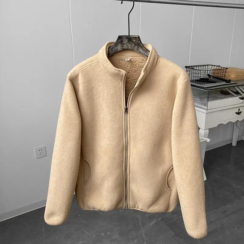 Youth Winter Solid Color Outdoor Windproof Jacket with Stand-up Collar, Soft, Casual, and Warm