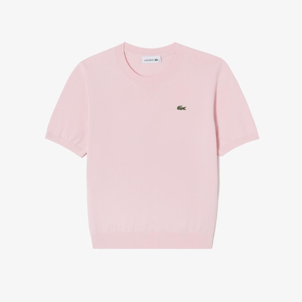 [lacoste] Women's Basic Crewneck Short Sleeve Sweater AF115E-56GADY