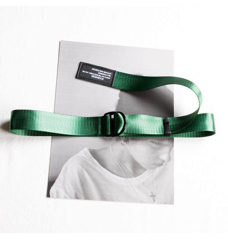 3.2cm Unisex Canvas Belt with Double D-ring Buckle - Trendy, Versatile Workwear Accessory