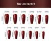 Christmas Red Fake Nails with Snowman Printed Natural Unbreakable Nail Simple Wear for Daily and Parties Wearing