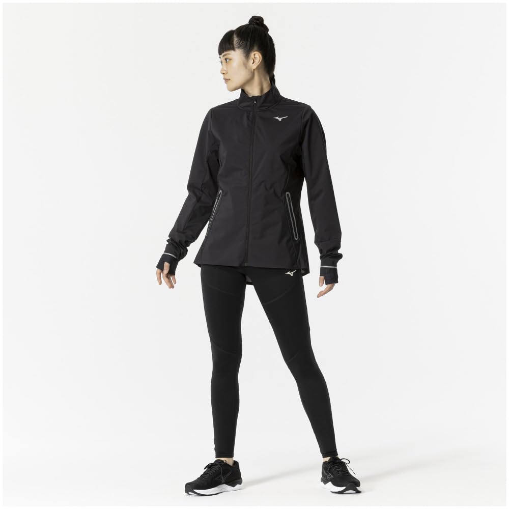 [Mizuno] Running Wear Thermal Charge Jacket Water-repellent Rest Recovery Reflective Print J2MEB702 Women's Black