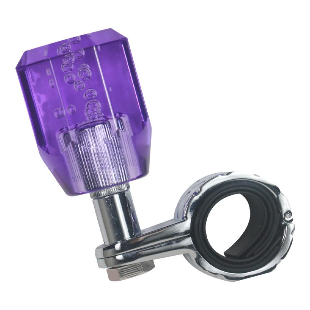 360° Bearing Steering Wheel Spinner Knob Octagonal Design Acrylic Crystal Knob  Vehicle Use Purple