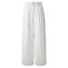 Women's High-Waist Loose White Cotton Jeans