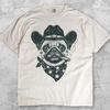 Cowboy Pug Smoking Cigar T-Shirt, Funny Western Dog Graphic Tee, Vintage Rodeo Shirt, Retro Cowboy Humor Top, Country Style Gift
