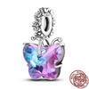 Copper Metal Fantasy Flying Dragon Mysterious Butterfly purple Charm Bead Components Pendant Bead Components Compatible With 4MM hole diamete