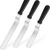 3 Metal Cake Offset Spatulas, 6 8 & 10 Inch Frosting Angled Icing Spatula for Decorating