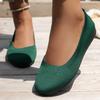Women's Casual Round Toe Slip-On Knit Flats: New Color, Breathable, Hollow Design