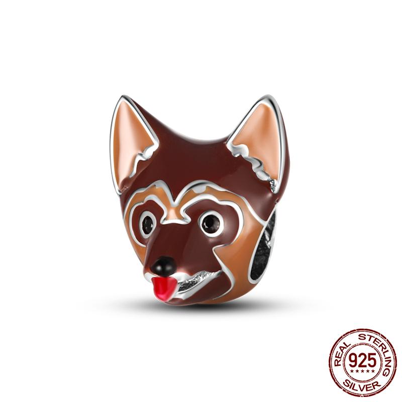 Dog Pet Charms Copper Doggy Paw French Bulldog Bones Beads Fit Original Pan Bracelet Diy Fine Jewelry